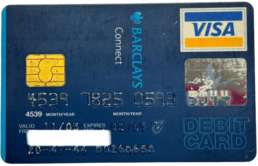 Barclays Connect Visa Debit Card with chip technology 2005